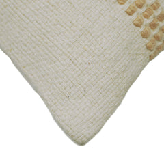 Handwoven Textured Cushion Cover – Cream & Ivory, 45 x 45 cm (18 x 18 Inches)