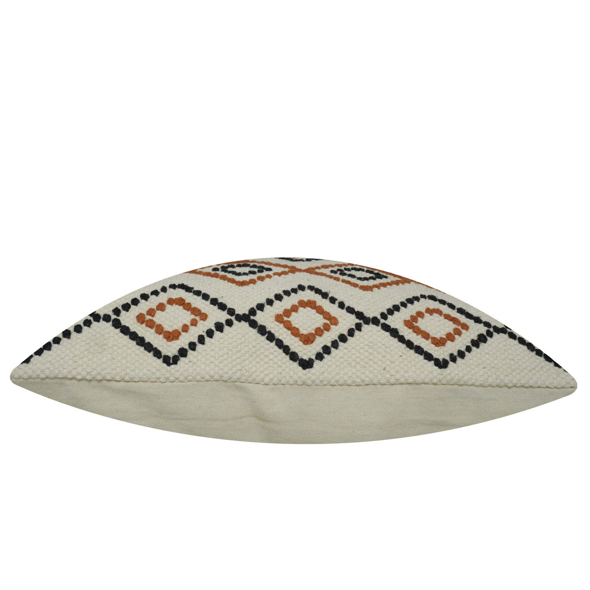Handwoven Cotton Cushion Cover 45x45 cm | Geometric Diamond Pattern | Decorative Throw Pillow Cover | Boho Modern Sofa Cushion Cover | Hidden Zipper