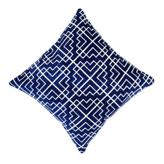 Handwoven Jacquard Cotton Cushion Cover 45x45 cm | Blue & White Geometric Pattern | Decorative Square Throw Pillow Cover | Hidden Zipper | Modern Home Décor