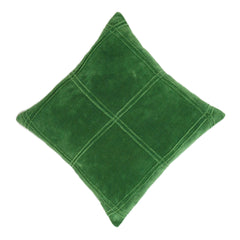 Luxury Green Velvet Cushion Cover 45x45 cm | Textured Panel Design | Premium Decorative Sofa & Bed Cushion Cover