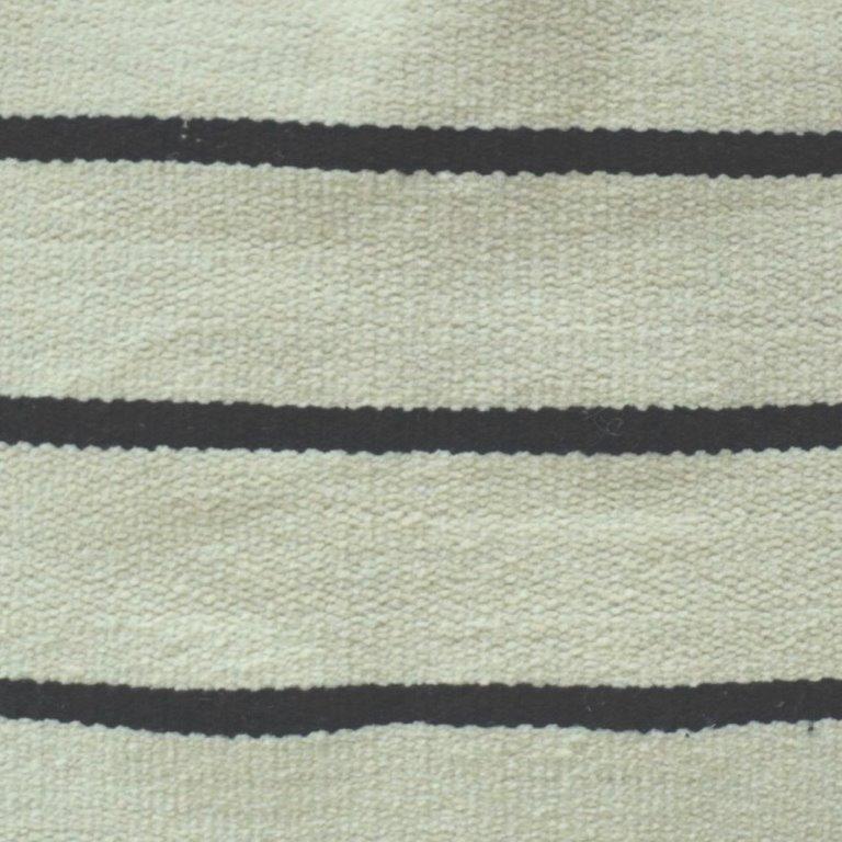 Handmade Striped Cotton Cushion Cover 45x45 cm | Black & Ivory Woven Throw Pillow Cover | Minimal Boho Home Décor - Bulk manufacturer & supplier from Panipat, India