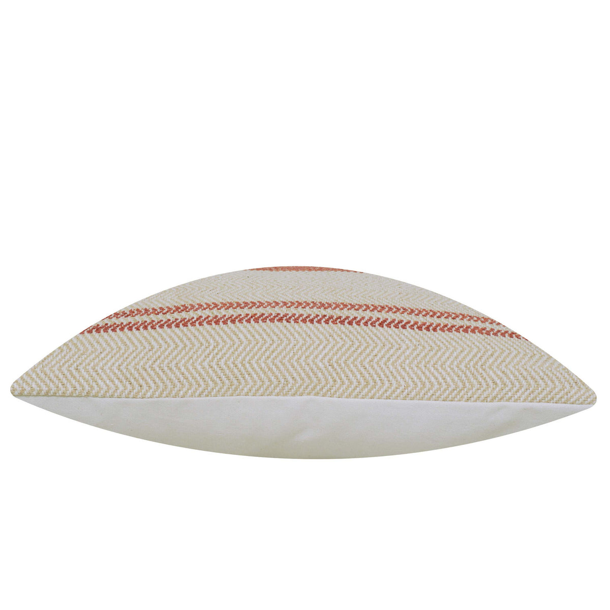 Handwoven Cream & Rust Zigzag Pattern Cushion Cover – 45 x 45 cm