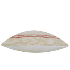 Handwoven Cream & Rust Zigzag Pattern Cushion Cover – 45 x 45 cm