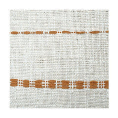 Housse de coussin en coton tissée main 45x45 cm – Tissu texturé neutre avec broderie à rayures rouille | Housse de coussin minimaliste faite à la main