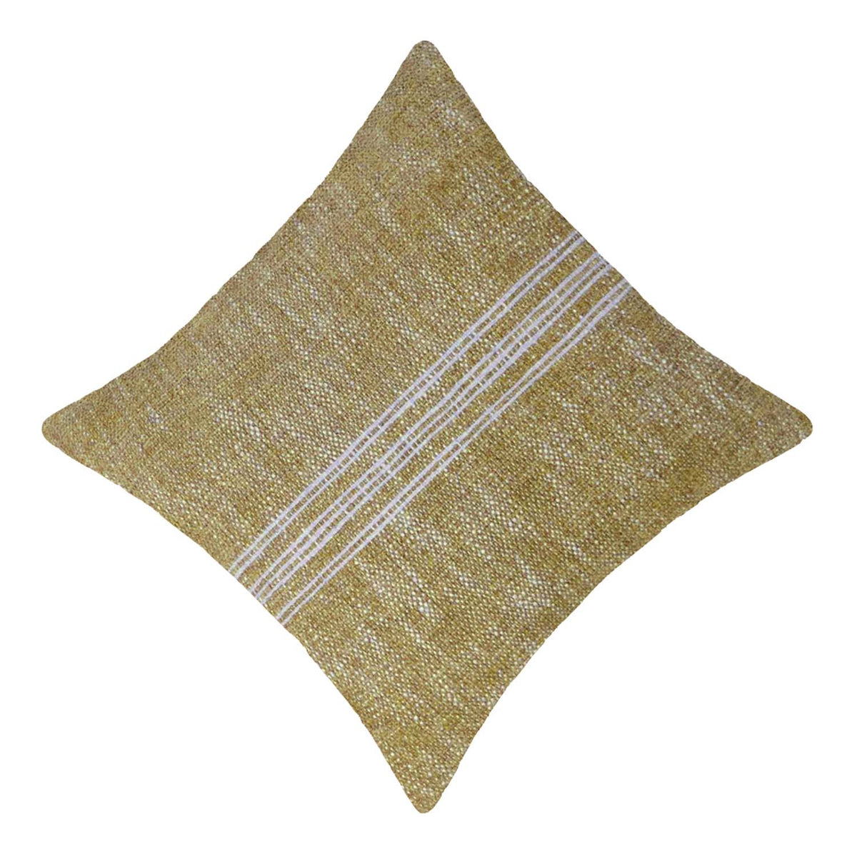 Handwoven Mustard & Ivory Textured Cushion Cover 45 x 45 cm