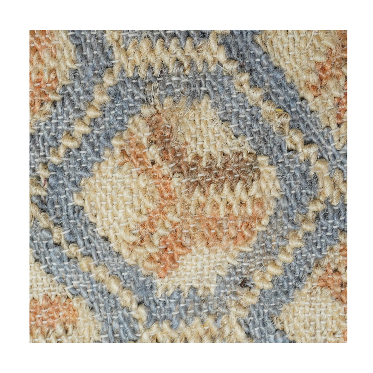Handwoven Jute Cushion Cover with Geometric Pattern | Textured Boho Throw Pillow Cover | Neutral Earth Tone Decor | 18x18 Inch - Bulk manufacturer & supplier from Panipat, India