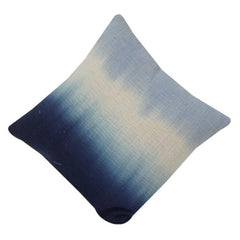 Ombre Blau Baumwoll-Kissenbezug | Handgefärbter Kissenbezug mit Farbverlauf | Modernes minimalistisches Wohndekor