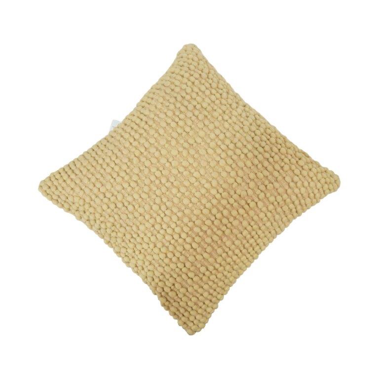 Handcrafted Textured Bobble Polyester Cushion Cover – Beige | 45 x 45 cm | Decorative Throw Pillow Cover - Bulk manufacturer & supplier from Panipat, India