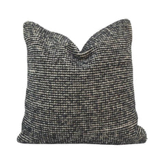 Handwoven Black & Natural Textured Cushion Cover | Handmade Cotton Pillow Cover 45x45 cm | Modern Woven Throw Pillow