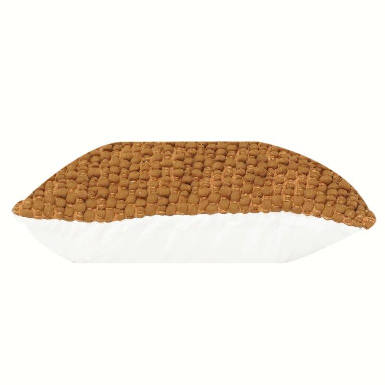 Mustard Textured Tufted Cotton Cushion Cover | Handwoven Bubble Design | Modern Boho Decorative Pillow Cover 18x18 Inch