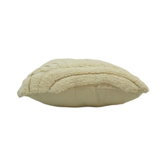 Ivory Tufted Rainbow Cushion Cover | Textured Cotton Cushion | 45x45 cm Decorative Pillow Cover