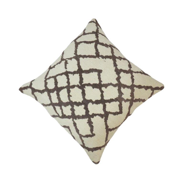Jacquard Cotton Cushion Cover 45x45 cm | Geometric Trellis Pattern | Soft Decorative Sofa Cushion Cover - Bulk manufacturer & supplier from Panipat, India