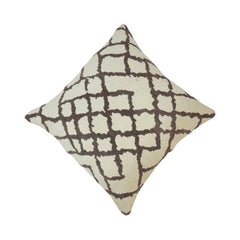 Jacquard Cotton Cushion Cover 45x45 cm | Geometric Trellis Pattern | Soft Decorative Sofa Cushion Cover