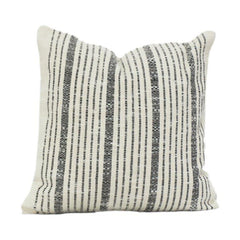 Handwoven Striped Cotton Cushion Cover 45x45 cm | Neutral Textured Throw Pillow Case | Minimalist Boho Home Decor