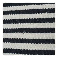 Black & Ivory Striped Cotton Cushion Cover | Textured Woven Minimalist Pillow Case | 18x18 Inch