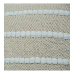 Textured Cotton Cushion Cover 45x45 cm | Neutral Beige Striped Tufted Design | Modern Minimal Decor Pillow