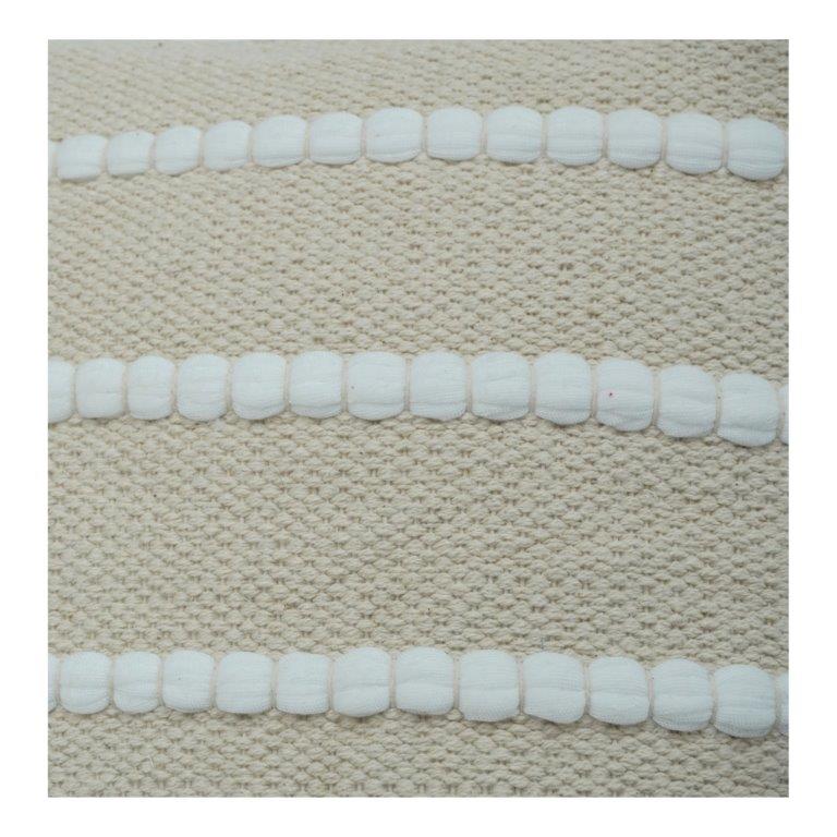 Textured Cotton Cushion Cover 45x45 cm | Neutral Beige Striped Tufted Design | Modern Minimal Decor Pillow