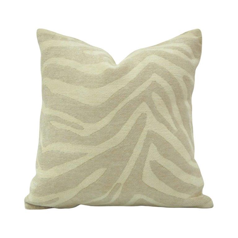 Ivory Zebra Jacquard Cushion Cover | Textured Neutral Throw Pillow Cover | 45x45 cm - Bulk manufacturer & supplier from Panipat, India