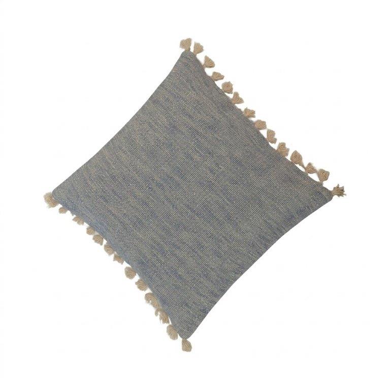 Handmade Textured Tassel Cushion Cover – Woven Cotton Throw Pillow Cover 45x45 cm | Modern Rustic Home Décor
