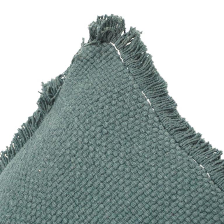 Housse de Coussin en Coton Texturé avec Bords Frangés – Taie d'Oreiller Décorative Douce Tissée (45x45 cm, Vert Sauge) - Bulk manufacturer & supplier from Panipat, India