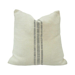 Ivory Cotton Cushion Cover with Woven Stripe Design – 45x45 cm