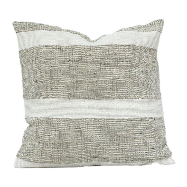 Minimalist Textured Polyester Cushion Cover 45x45 cm – Neutral Striped Design with Concealed Zip | Modern Sofa & Home Décor Accent