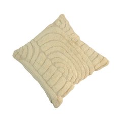 Ivory Tufted Rainbow Cushion Cover | Textured Cotton Cushion | 45x45 cm Decorative Pillow Cover