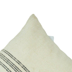 Ivory Cotton Cushion Cover with Woven Stripe Design – 45x45 cm