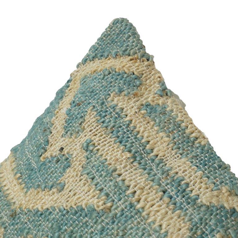 Handwoven 100% Jute Cushion Cover with Geometric Pattern | Textured Natural Fiber Pillow Cover | 45x45 cm