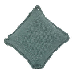 Solid Textured Cotton Cushion Cover with Fringed Edges – Soft Woven Decorative Pillow Case (18x18 Inch, Sage Green)