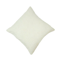 Handmade Ivory Textured Cotton Cushion Cover 45x45 cm | Geometric Woven Design | Artisan Home Décor Pillow Cover