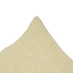Handmade Textured Polyester Cushion Cover | Beige Chevron Weave | 45 x 45 cm Decorative Throw Pillow Cover