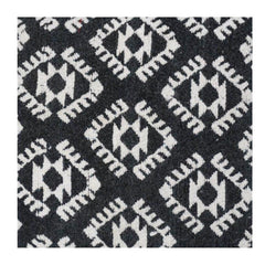 Housse de coussin en coton brodé géométrique noir et blanc | Motif tribal | Housse de coussin décorative 18x18 pouces