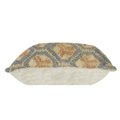 Handwoven Jute Cushion Cover with Geometric Pattern | Textured Boho Throw Pillow Cover | Neutral Earth Tone Decor | 18x18 Inch
