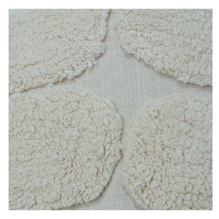 Ivory Textured Bouclé Cushion Cover – Abstract Patch Embbroidered Cotton Pillow Cover | 18x18 Inch Neutral Decorative Throw Pillow - Bulk manufacturer & supplier from Panipat, India