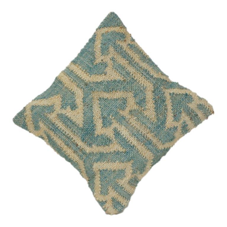 Handwoven 100% Jute Cushion Cover with Geometric Pattern | Textured Natural Fiber Pillow Cover | 45x45 cm