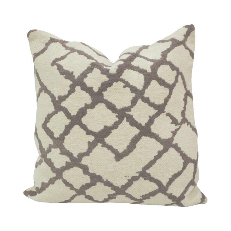 Jacquard Cotton Cushion Cover 45x45 cm | Geometric Trellis Pattern | Soft Decorative Sofa Cushion Cover - Bulk manufacturer & supplier from Panipat, India