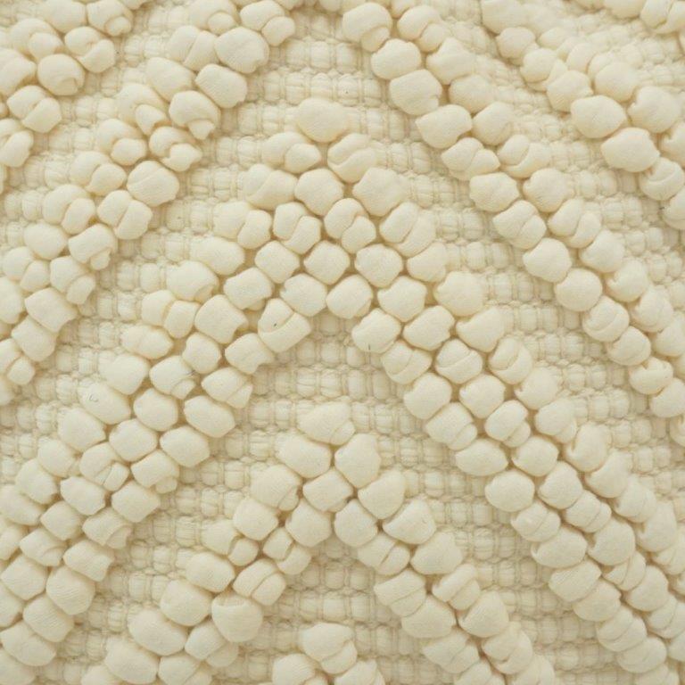 Handmade Cotton Textured Bubble Embroidered Cushion Cover 45x45 cm | Ivory Boho Decorative Pillow Cover - Bulk manufacturer & supplier from Panipat, India