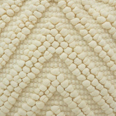 Handmade Cotton Textured Bubble Embroidered Cushion Cover 45x45 cm | Ivory Boho Decorative Pillow Cover