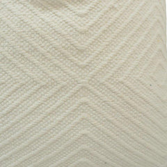 Handmade Ivory Textured Cotton Cushion Cover 45x45 cm | Geometric Woven Design | Artisan Home Décor Pillow Cover
