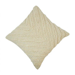 Handmade Cotton Textured Bubble Embroidered Cushion Cover 45x45 cm | Ivory Boho Decorative Pillow Cover