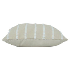 Textured Cotton Cushion Cover 45x45 cm | Neutral Beige Striped Tufted Design | Modern Minimal Decor Pillow
