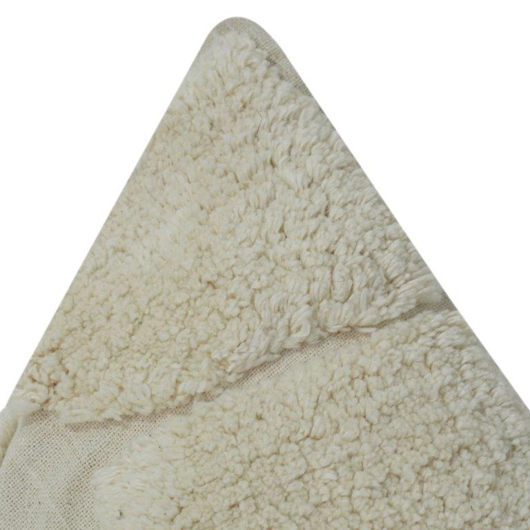 Ivory Textured Bouclé Cushion Cover – Abstract Patch Embbroidered Cotton Pillow Cover | 18x18 Inch Neutral Decorative Throw Pillow - Bulk manufacturer & supplier from Panipat, India