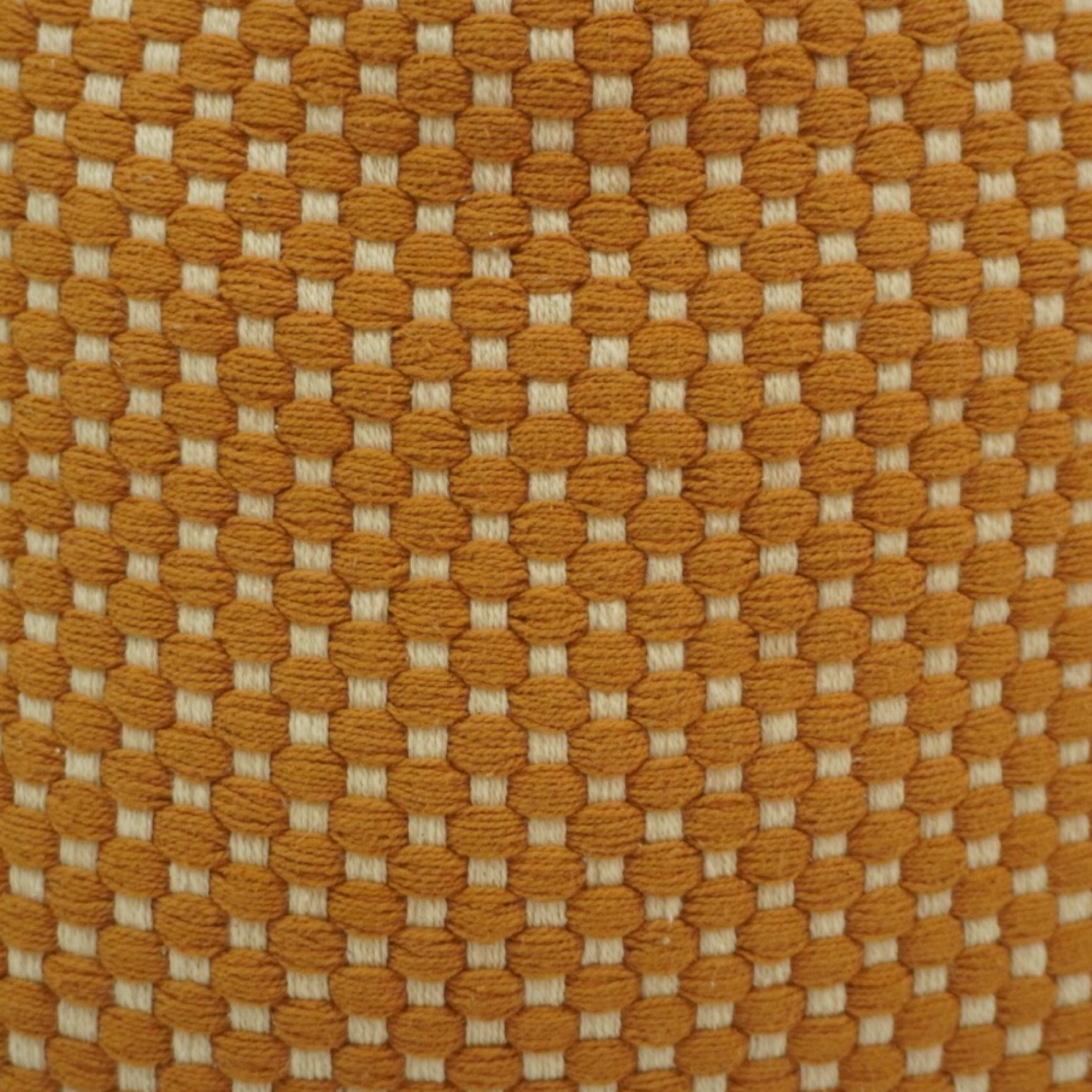 Handwoven Cotton Cushion Cover 45x45 cm | Mustard Checkered Textured Throw Pillow Cover | Handmade Boho Home Décor