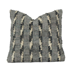 Handwoven Textured Cotton Cushion Cover – Rustic Striped Pattern in Neutral Tones (18x18 Inch)