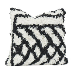 Getufteter Baumwoll-Kissenbezug 45x45 cm – Schwarz-weißes Zebra-Muster Strukturierter Zierkissenbezug