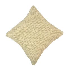 Handmade Textured Polyester Cushion Cover | Beige Chevron Weave | 45 x 45 cm Decorative Throw Pillow Cover