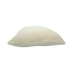 Handmade Ivory Textured Cotton Cushion Cover 45x45 cm | Geometric Woven Design | Artisan Home Décor Pillow Cover
