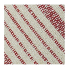 Handwoven Red & Ivory Striped Cotton Cushion Cover | Textured Woven Pillow Cover | 18x18 Inch Decorative Throw Pillow Case