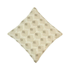 Handmade Textured Cotton Cushion Cover 45x45 cm | Neutral Geometric Woven Pillow Cover | Boho Modern Home Décor